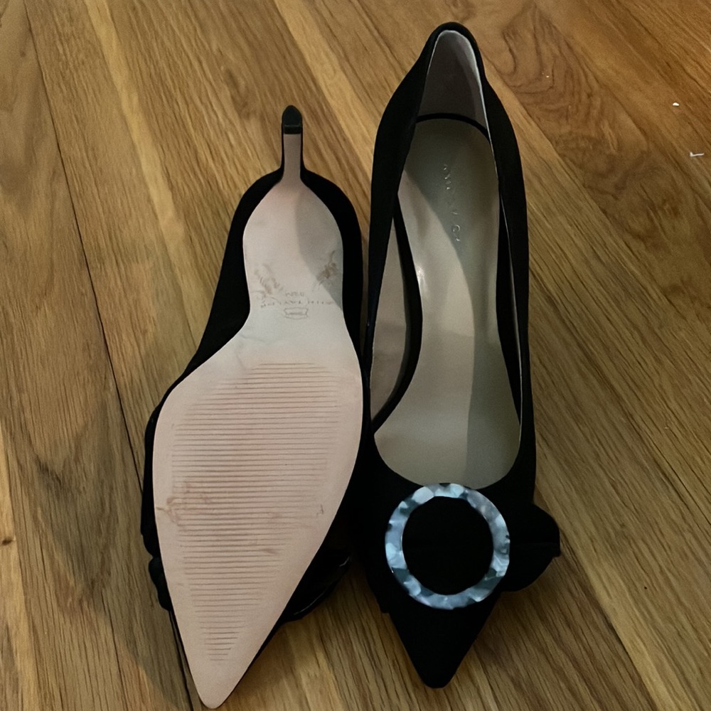 NWOT black suede heels - Picture 3 of 3